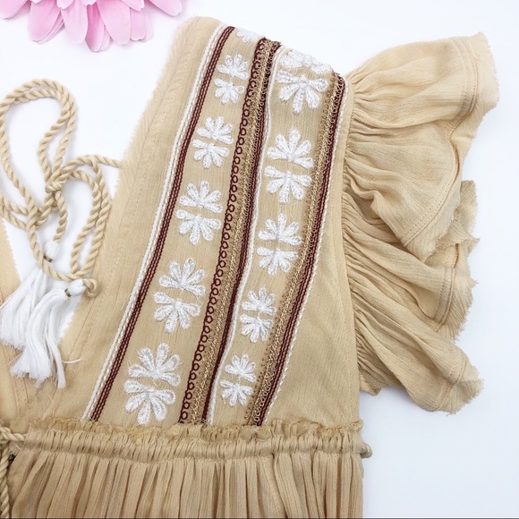 Free People Bali Will Wait For You Midi Dress: Natural Boho Prairie Cottagecore - Picture 5 of 8